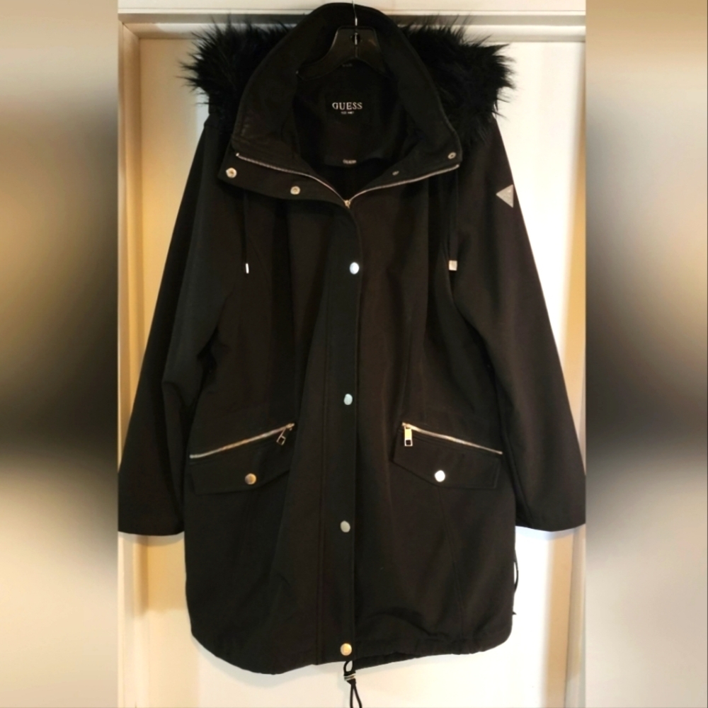 Guess black coat plus size